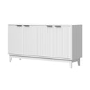 White Buffet Sideboard Storage Cabinet with 4 Doors Cupboard