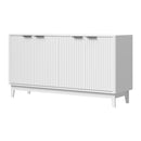 White Buffet Sideboard Storage Cabinet with 4 Doors Cupboard