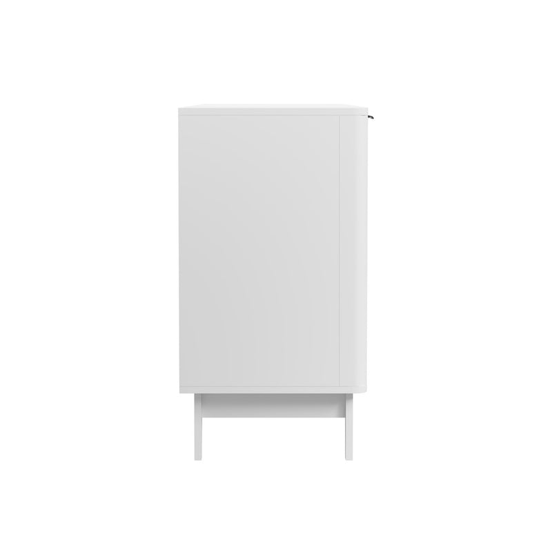 White Buffet Sideboard Storage Cabinet with 4 Doors Cupboard