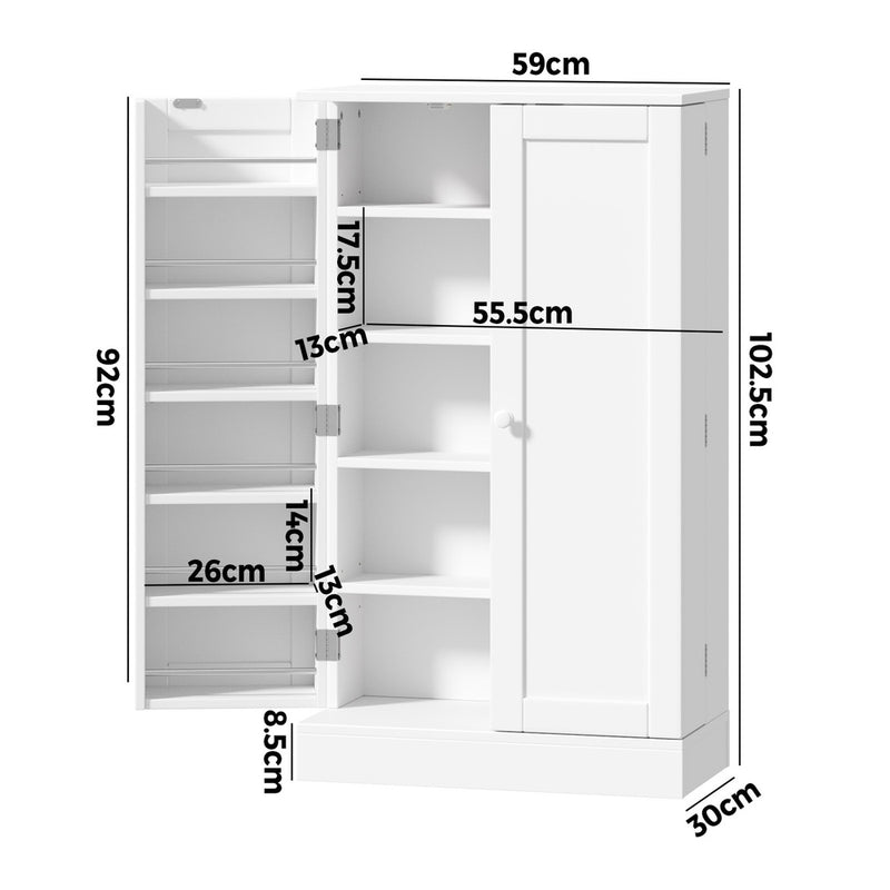 White Buffet Sideboard Cabinet with 2 Doors Kitchen Pantry Storage