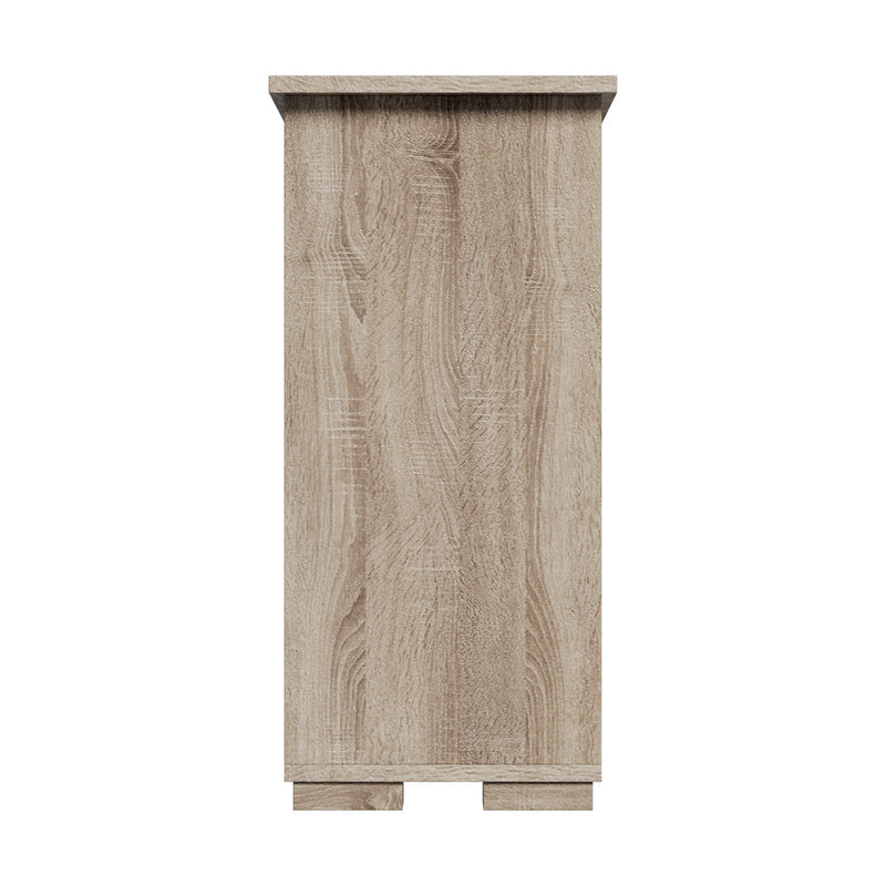 Natural Sideboard Buffet with Glass Sliding Door