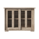 Natural Sideboard Buffet with Glass Sliding Door