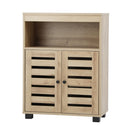 Brown Shoes Storage Cabinet with 2 Doors Shelf Organizer