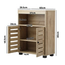 Brown Shoes Storage Cabinet with 2 Doors Shelf Organizer