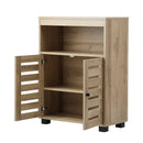 Brown Shoes Storage Cabinet with 2 Doors Shelf Organizer