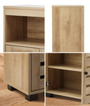 Brown Shoes Storage Cabinet with 2 Doors Shelf Organizer