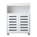 White Shoes Storage Cabinet with 2 Doors Shelf Organize