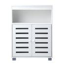 White Shoes Storage Cabinet with 2 Doors Shelf Organize