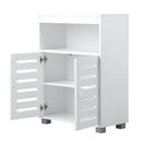 White Shoes Storage Cabinet with 2 Doors Shelf Organize