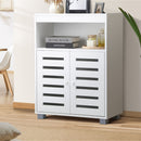 White Shoes Storage Cabinet with 2 Doors Shelf Organize