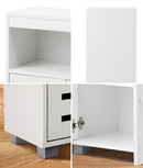 White Shoes Storage Cabinet with 2 Doors Shelf Organize