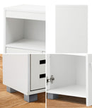 White Shoes Storage Cabinet with 2 Doors Shelf Organize