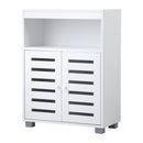 White Shoes Storage Cabinet with 2 Doors Shelf Organize