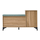 Shoe Storage Bench Cabinet with 6 Shelves Drawers and Polyester Seat