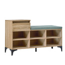 Shoe Storage Bench Cabinet with 6 Shelves Drawers and Polyester Seat