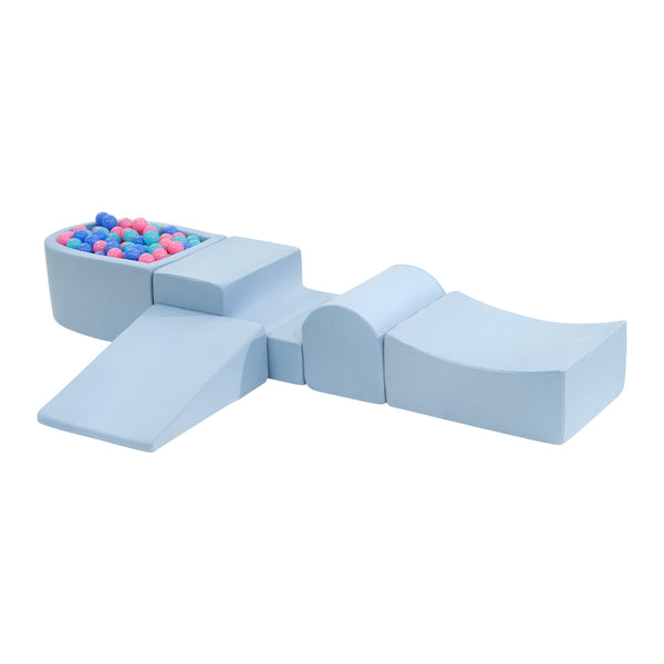 Kids 5 Piece Blue Foam Climb and Crawl Play Set