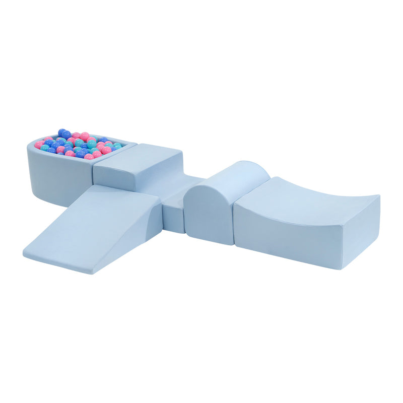 Kids 5 Piece Blue Foam Climb and Crawl Play Set