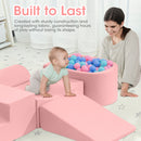 Kids 5 Piece Pink Foam Climb and Crawl Play Set