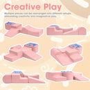 Kids 5 Piece Pink Foam Climb and Crawl Play Set