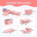 Kids 5 Piece Pink Foam Climb and Crawl Play Set