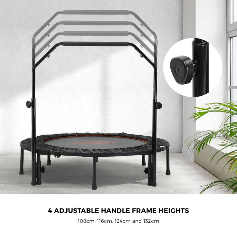 48 Inch Round Trampoline Fitness Rebounder with Handrail