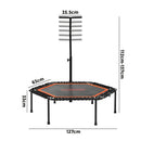50 Inch Adjustable Trampoline Fitness Rebounder with Handrail