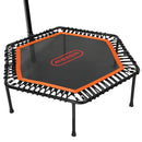 50 Inch Adjustable Trampoline Fitness Rebounder with Handrail