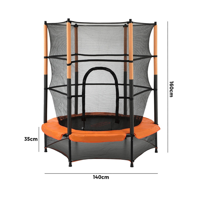 55 Inch Round Kids Trampoline with Safety Net Enclosure