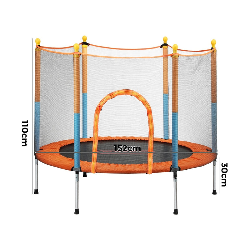 60 Inch Kids Jumping Trampoline with Safety Net Enclosure and Pad