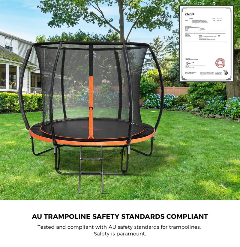 8FT Round Kids Trampoline with Safety Net Enclosure and Ladder