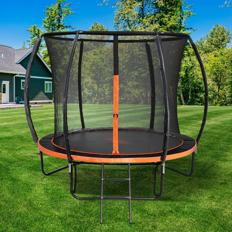 8FT Round Kids Trampoline with Safety Net Enclosure and Ladder