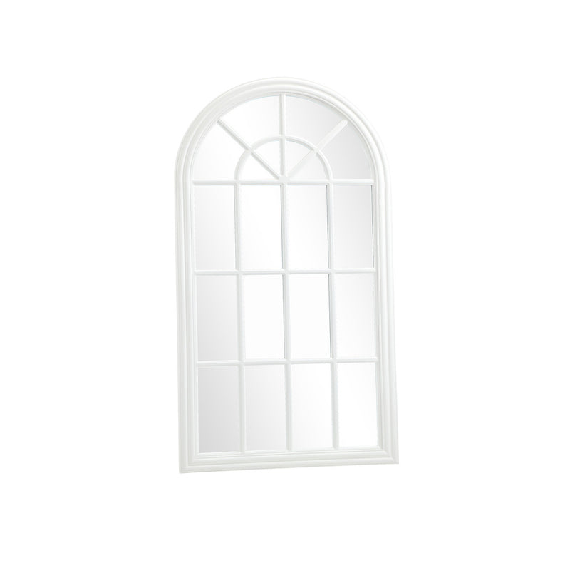 White Wooden Arched Window Wall Mirror