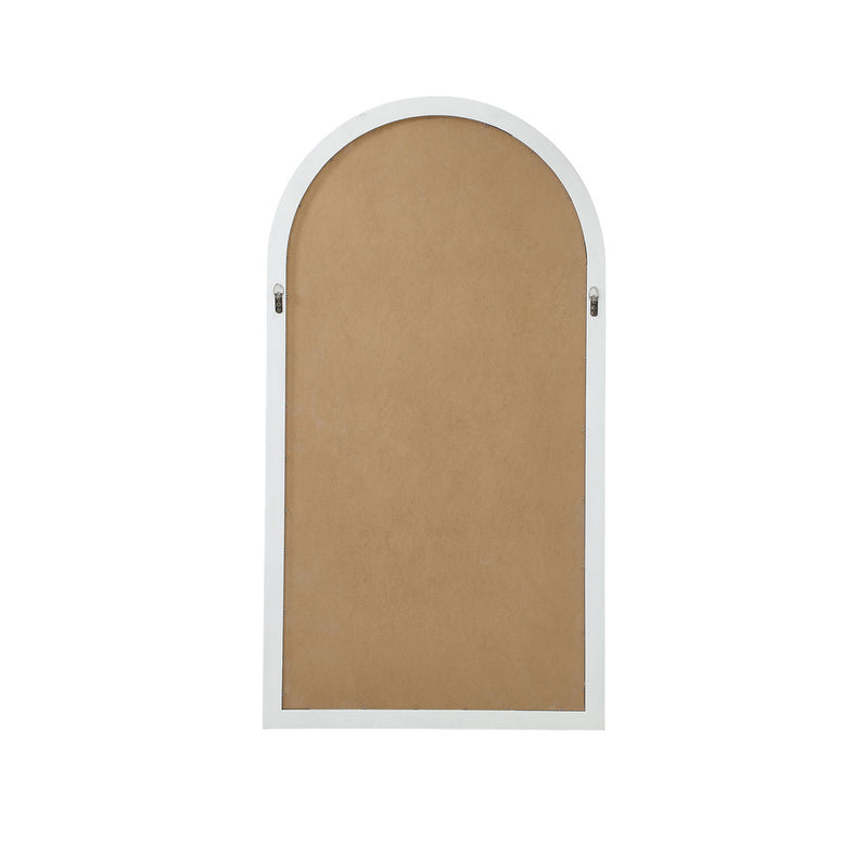 White Wooden Arched Window Wall Mirror