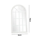 White Wooden Arched Window Wall Mirror