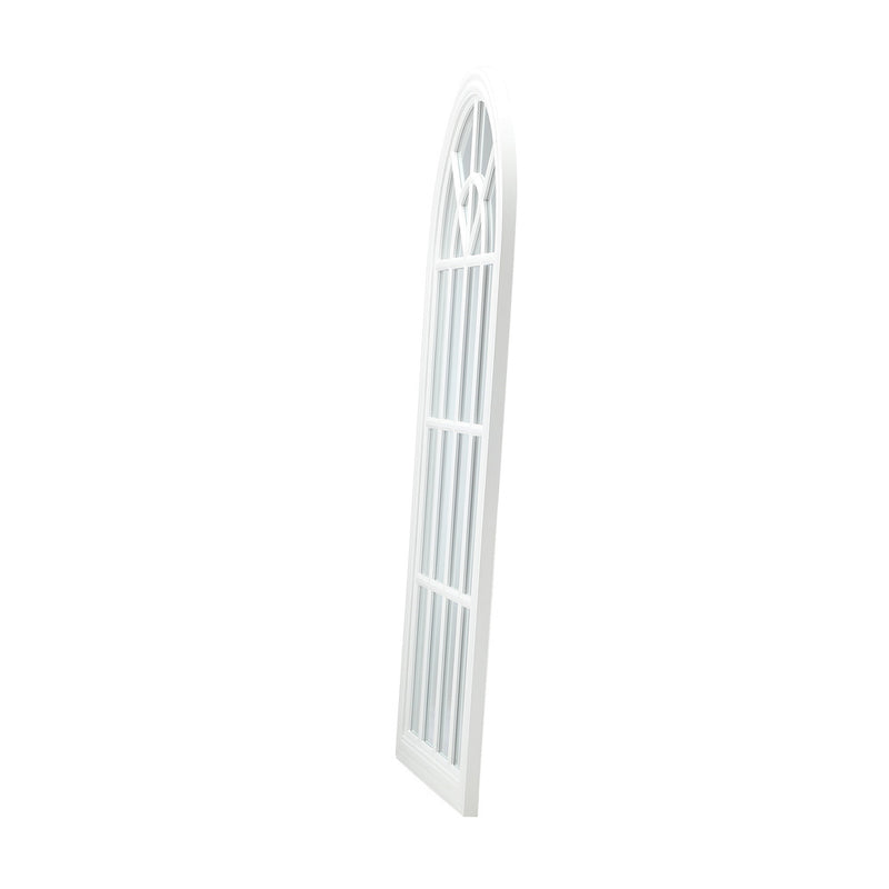 White Wooden Arched Window Wall Mirror