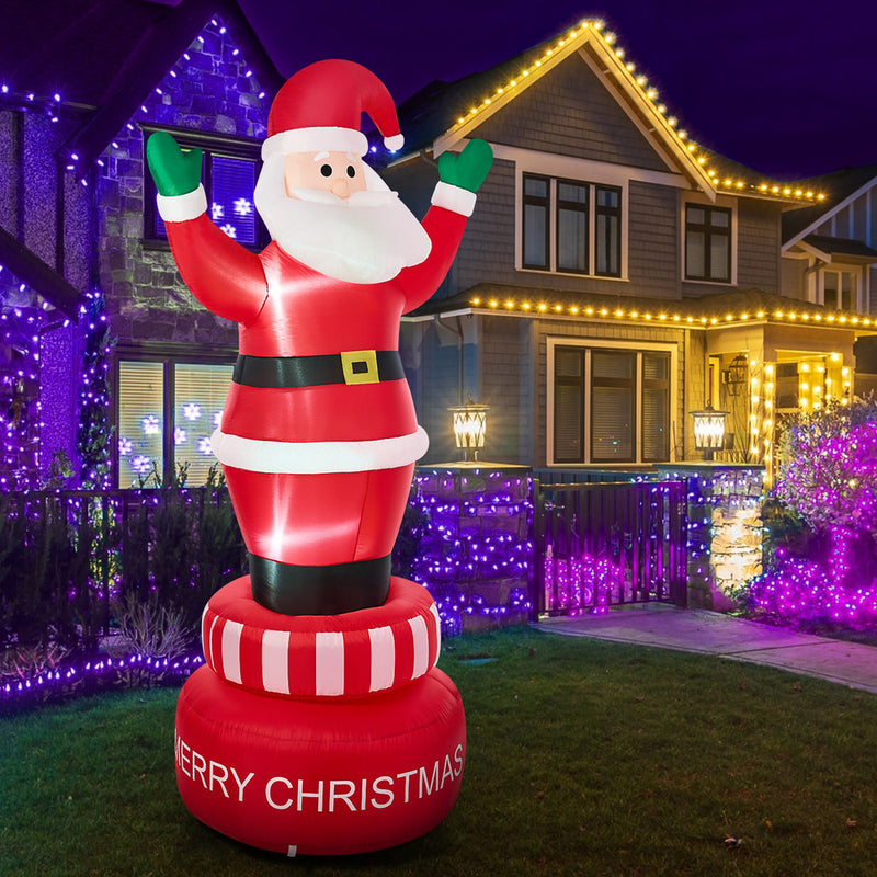 Christmas Inflatable Spinning Santa Claus with LED Light