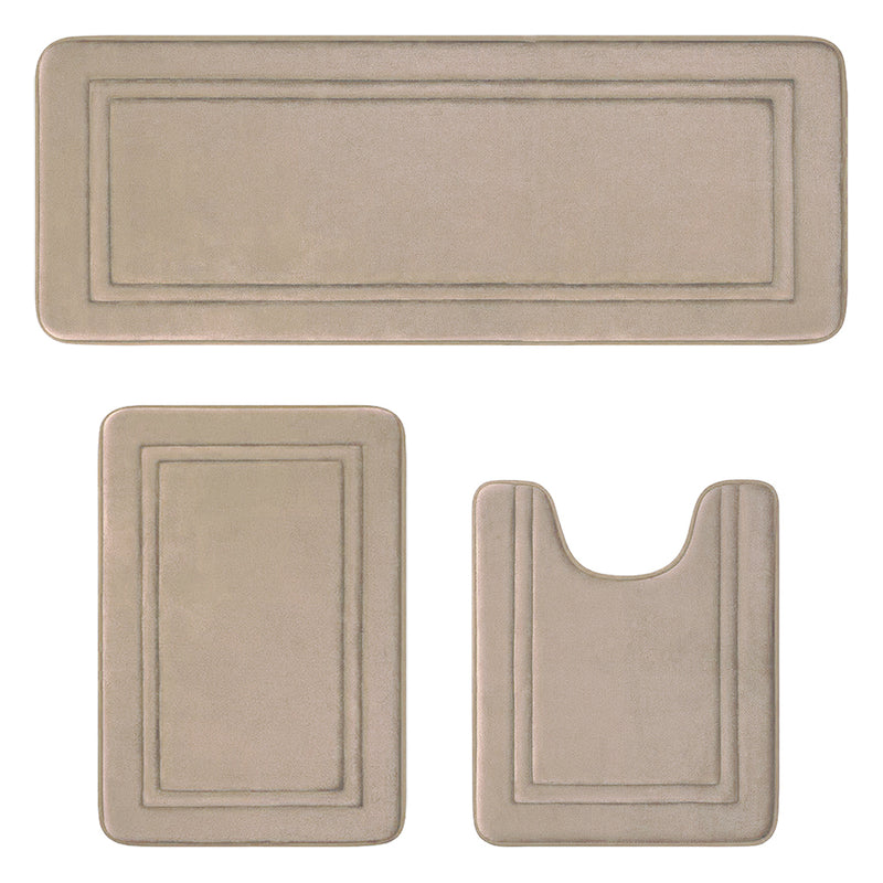 3pcs set Household Non-Slip Bath Mat Absorbent Floor Rug