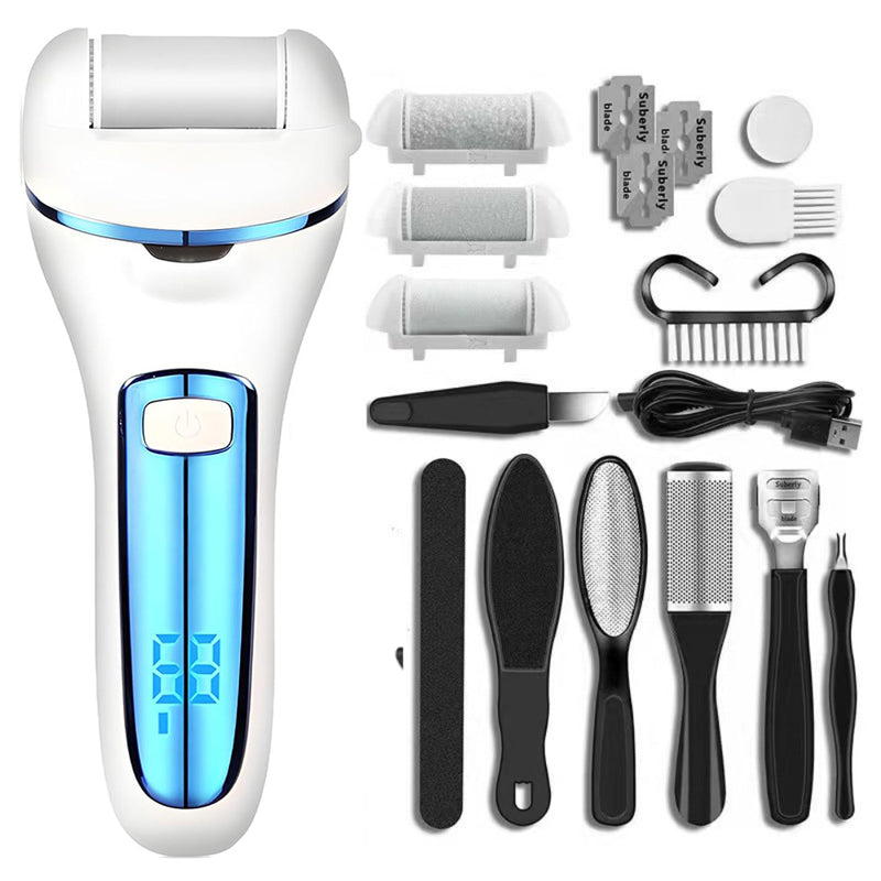 Rechargeable Electric Callus Remover with LED and Roller Heads