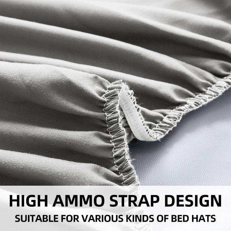 Soft Comfortable Breathable Solid Color Bedding Mattress Cover Fitted