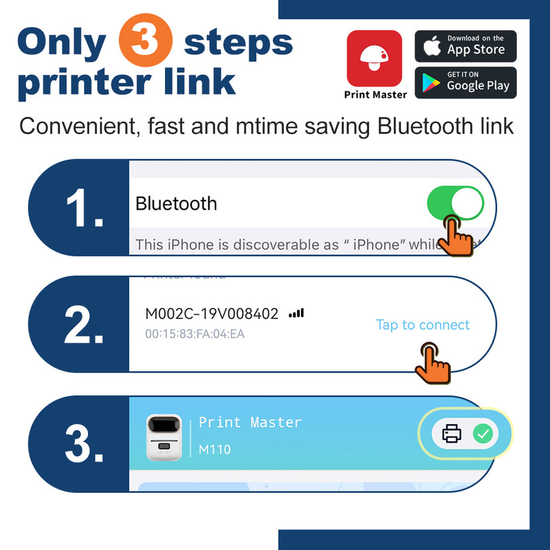 Portable Bluetooth Sticker Mini Printer Barcode Label Maker