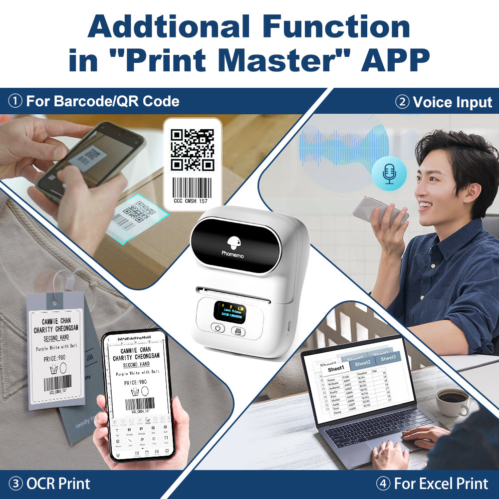 Portable Bluetooth Sticker Mini Printer Barcode Label Maker