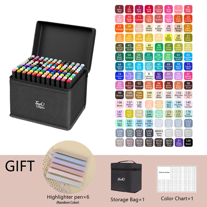 Dual Tip Permanent Art Sketch Markers for Illustration - 12-120 Colors Available