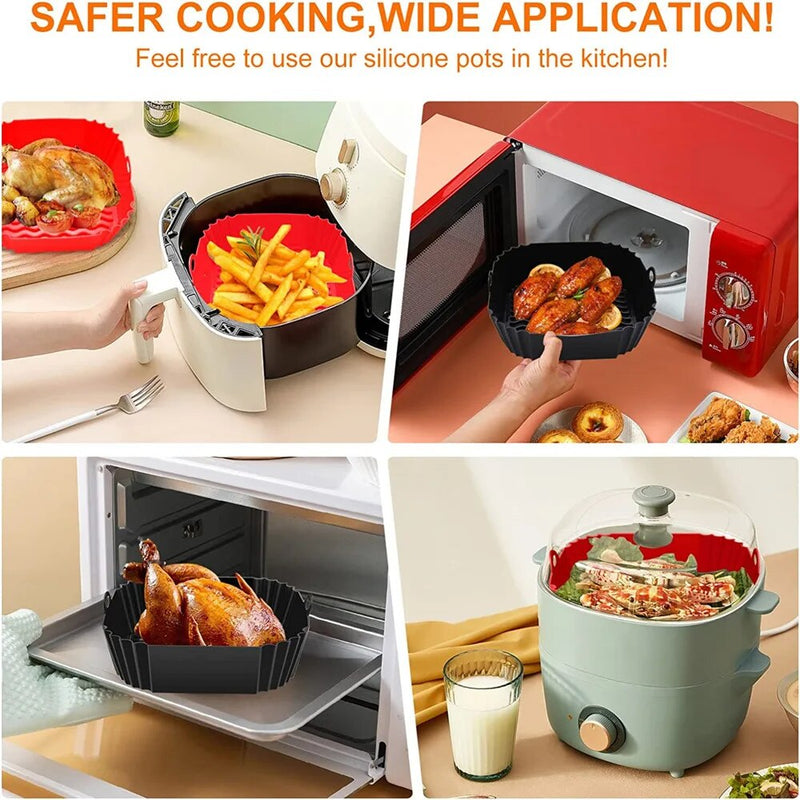 Reusable Airfryer Pan Silicone Air Fryers Oven Baking Tray