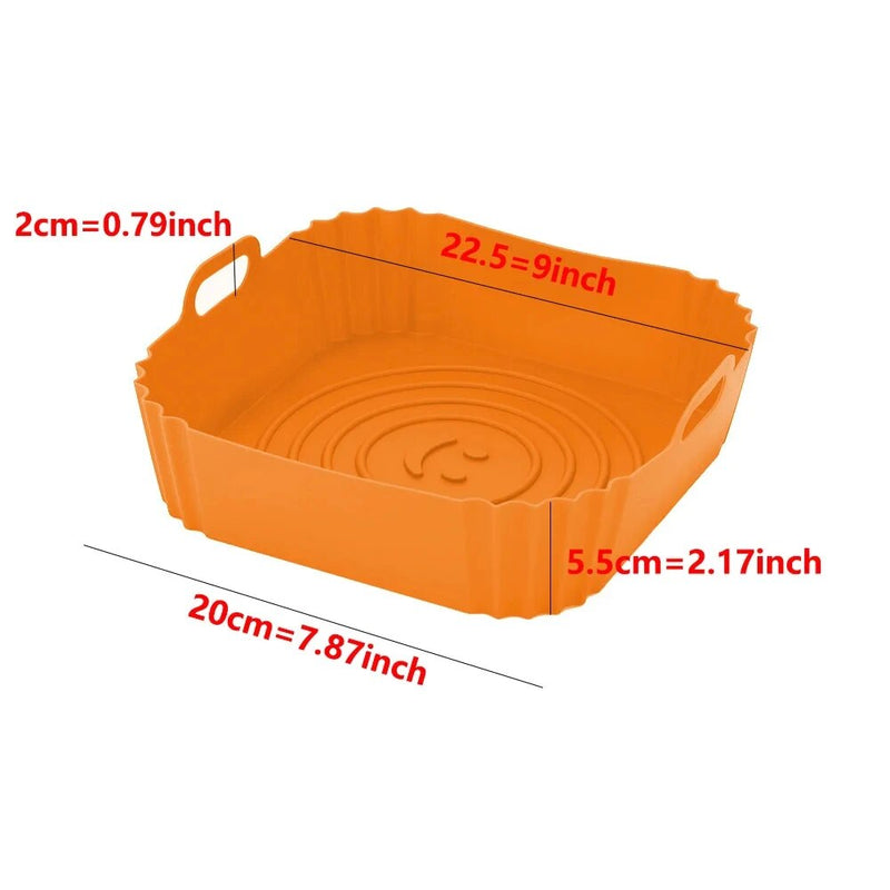 Reusable Airfryer Pan Silicone Air Fryers Oven Baking Tray
