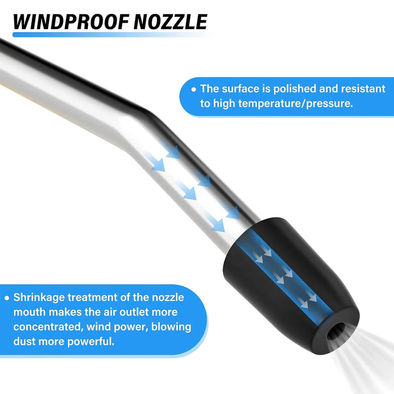 High Flow Air Blower Gun for Compressor with Angled Bent Nozzle