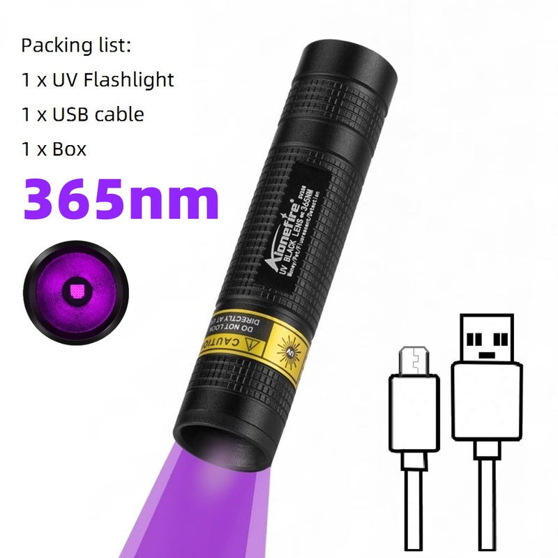 365nm Mini UV LED Blacklight Flashlight