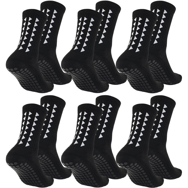 6 Pairs Unisex Football Grip Socks Towel Bottom Sport Socks