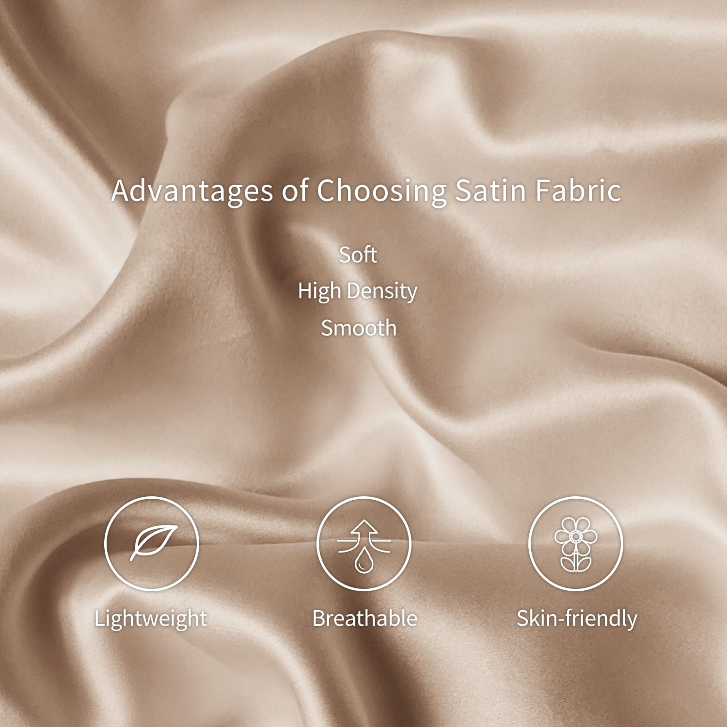 Cooling Hair and Skin-Friendly Sleep Silky Satin Pillowcases