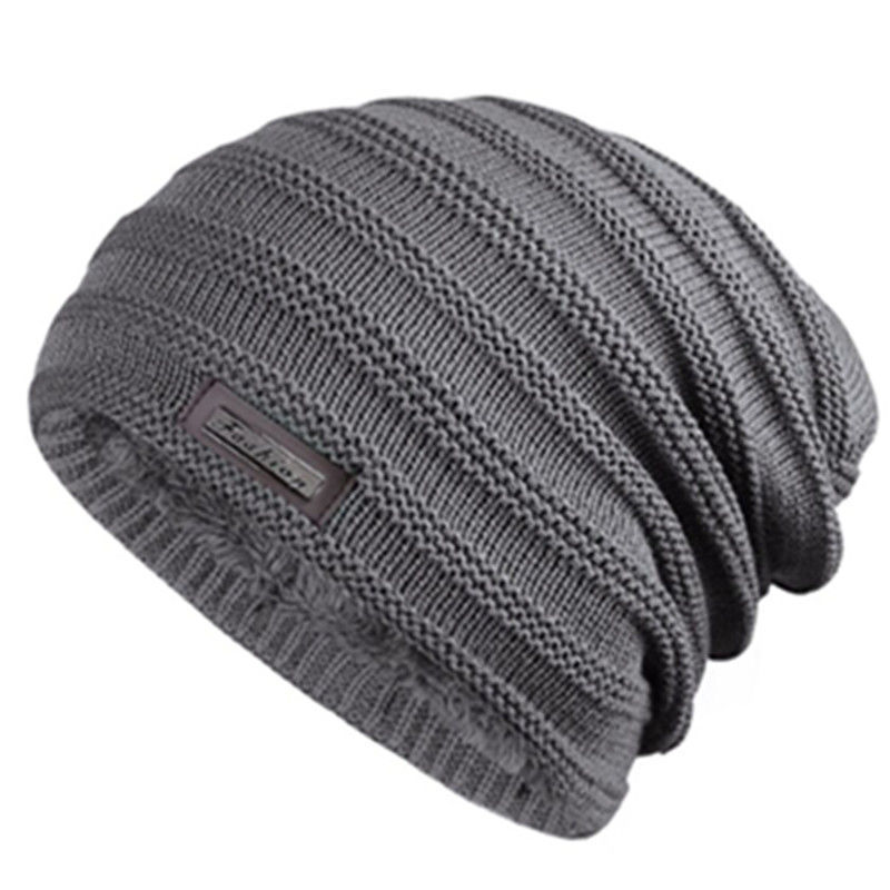 Unisex Fur Lined Beanie Hat Keep Warm Winter Hat