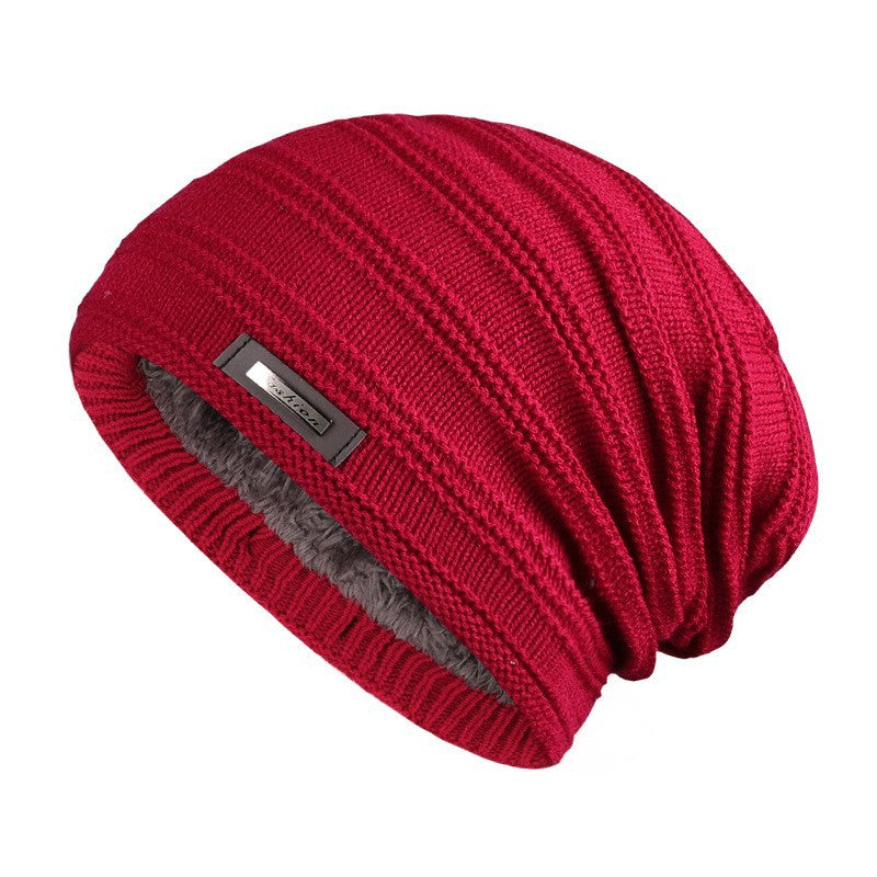 Unisex Fur Lined Beanie Hat Keep Warm Winter Hat